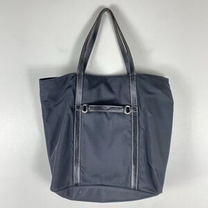 KATE SPADE Black Nylon Leather Straps Large Carryall Tote Bag Purse Classic Work